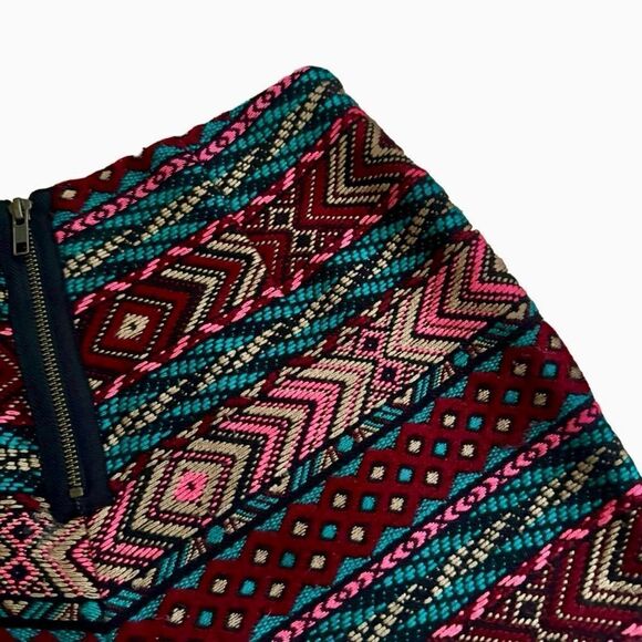 Urban Outfitters Ecote Multicolored Boho High Waist Shorts Lace Up Sides Size 2 - Picture 8 of 10